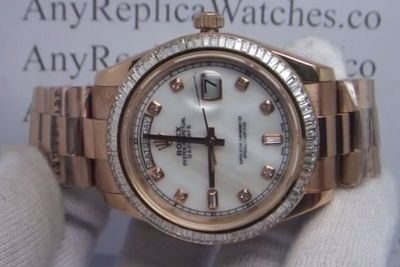 Best Replica Rolex Day-date II Rose Gold Diamond Bezel Watch
